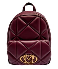 LOVE MOSCHINO EMBOSSED Mochila con bolsillo frontal vino - Bolsos Mujer - 1