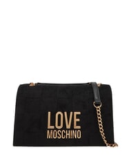 LOVE MOSCHINO PATCHY Bolso de hombro con cadena negro - Bolsos Mujer - 1