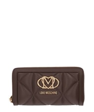 LOVE MOSCHINO EMBOSSED Cartera grande con cremallera chocolate - Carteras Mujer - 1
