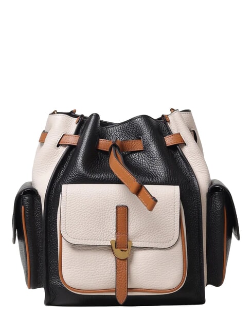 COCCINELLE CAMPIONARIO - CAMPUS TRICOLOR Bolso de hombro negro/corderos/cuir - Bolsos Mujer