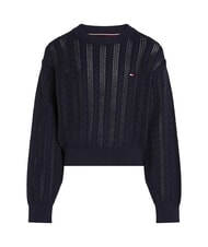 TOMMY HILFIGER TH Jersey de algod&oacute;n de cuello redondo - Su&eacute;teres para ni&ntilde;os