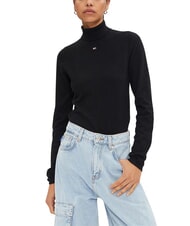 TOMMY HILFIGER TH JEANS Su&eacute;ter tipo con cuello de tortuga negro - Su&eacute;teres de mujer - 1