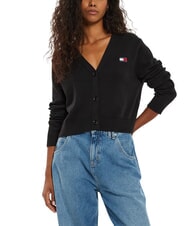 TOMMY HILFIGER TH JEANS c&aacute;rdigan de algod&oacute;n negro - Su&eacute;teres de mujer - 1