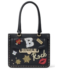 BRACCIALINI ROCK bolso de hombro con parche negro - Bolsos Mujer - 1
