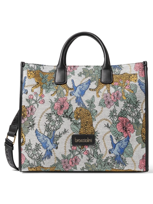BRACCIALINI JACQUARD Bolso de mano con correa para el hombro. multicolor gris - Bolsos Mujer