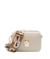FURLA GARDENIA Bolso porta c&aacute;mara de piel con estampado keria tonos perla y co&ntilde;ac - Bolsos Mujer - 1