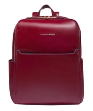 PIQUADRO BLUE SQUARE  Mochila para port&aacute;til de 14 pulgadas, de cuero ROJO - Mochilas para port&aacute;til - 1