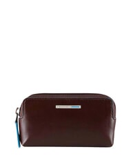 PIQUADRO BLUE SQUARE Estuche de cuero para llaves CAOBA - Llaveros - 1