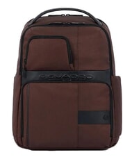 PIQUADRO WOLLEM Mochila de piel y tela, soporte para port&aacute;til de 14" - Mochilas para port&aacute;til