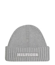 TOMMY HILFIGER MONOTYPE BEANIE Gorro de algod&oacute;n y lana gris - Sombreros - 1
