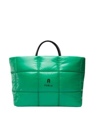 FURLA OPPORTUNITY Bolso tote en tejido brillante comod&iacute;n verde - Bolsos Mujer - 1