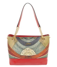 GATTINONI PLANETARIUM Bolso de hombro con asa de cadena cl&aacute;sico/coral - Bolsos Mujer - 1