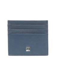 GAUD&Igrave; ERIK Tarjetero plano de cuero azul tinta - Carteras Hombre - 1