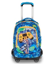 SJGANG JOYFUL PINS BOY  Impresi&oacute;n azul - Mochilas con ruedas - 1