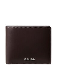 CALVIN KLEIN RAISED Cartera de cuero ck marr&oacute;n oscuro - Carteras Hombre - 1