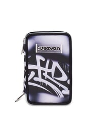 SEVEN PLUMPY LINE BOY Estuche para l&aacute;pices con kit escolar negro - Estuches y Accesorios - 1