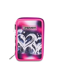 SEVEN PLUMPY LINE GIRL Estuche para l&aacute;pices con kit escolar negro - Estuches y Accesorios - 1