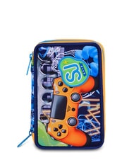 SJGANG JOYFUL PINS BOY Estuche para l&aacute;pices con kit escolar Impresi&oacute;n azul - Estuches y Accesorios - 1