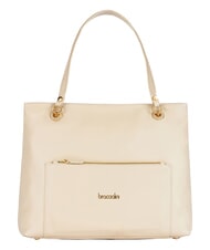 BRACCIALINI NORA Bolso de hombro de piel con bolsillo beige - Bolsos Mujer - 1