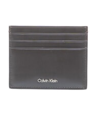CALVIN KLEIN RAISED LOGO Tarjetero plano de cuero - Carteras Hombre