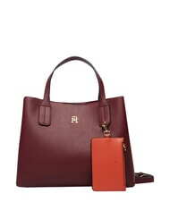 TOMMY HILFIGER TH ICON Bolso de mano con correa para el hombro. terciopelo granate - Bolsos Mujer - 1