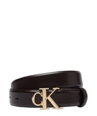 CALVIN KLEIN ROUND CK BUCKLE Cintur&oacute;n de cuero - Cinturones