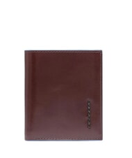 PIQUADRO BLUE SQUARE Tarjetero de piel con solapa CAOBA - Carteras Hombre - 1