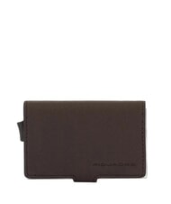 PIQUADRO BLACK SQUARE Tarjetero de piel MORO - Carteras Hombre - 1