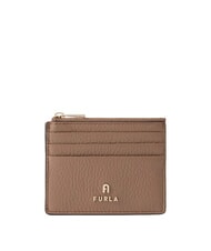 FURLA CAMELIA Tarjetero plano de cuero caramelo - Carteras Mujer - 1