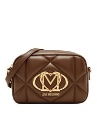 LOVE MOSCHINO EMBOSSED QUILTED Mini bolso de hombro acolchado marr&oacute;n - Bolsos Mujer - 1