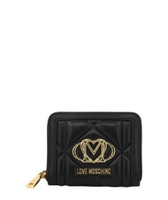 LOVE MOSCHINO EMBOSSED QUILTED Cartera mediana con cremallera negro - Carteras Mujer - 1