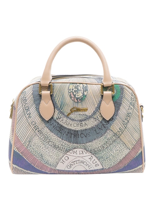 GATTINONI PLANETARIUM Bolso mediano tipo c&uacute;pula con correa para el hombro acuarela/beige - Bolsos Mujer