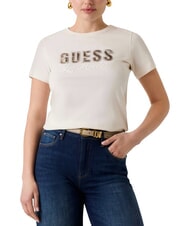 GUESS SNAKE SCRIPT Camiseta de manga corta, algod&oacute;n puro cremwhi - camiseta - 1
