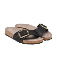 BIRKENSTOCK MADRID BIG BUCKLE Sandalias de una sola tira pit&oacute;n negra - Zapatos Mujer - 1