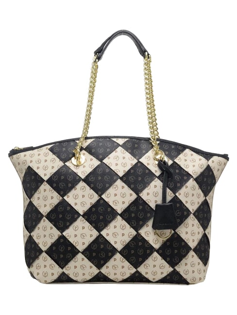 POLLINI HERITAGE Bolso de hombro con correa para el hombro. marfil negro - Bolsos Mujer
