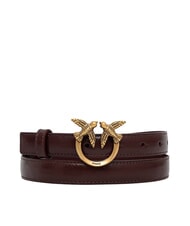 PINKO LOVE BERRY Cintur&oacute;n de cuero marr&oacute;n oscuro-oro antiguo - Cinturones - 1