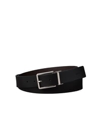 CALVIN KLEIN WARMTH BUCKLE Cintur&oacute;n de cuero negro/ck marr&oacute;n oscuro/cepillado n - Cinturones - 1