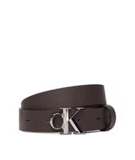 CALVIN KLEIN FACTED CK BUCKLE Cintur&oacute;n de cuero - Cinturones