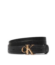 CALVIN KLEIN FACET CK BUCKLE Cintur&oacute;n de cuero de doble cara - Cinturones