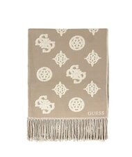 GUESS CRESIDIA 2 Bufanda con flecos logotipo de color topo oscuro - Bufandas - 1