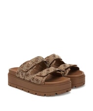 GUESS FAXON2 Sandalias de cu&ntilde;a de 6,5 cm Beige / Marr&oacute;n - Zapatos Mujer - 1