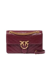 PINKO LOVE ONE LIGHT Mini bolso de piel acolchada Grosella intensa-oro antiguo - Bolsos Mujer - 1