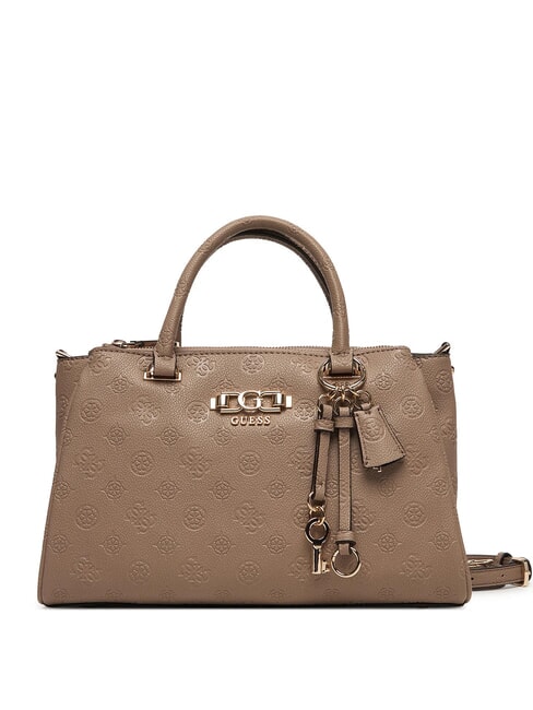 GUESS ANISE L Bolso de mano con correa para el hombro. logotipo de color topo oscuro - Bolsos Mujer