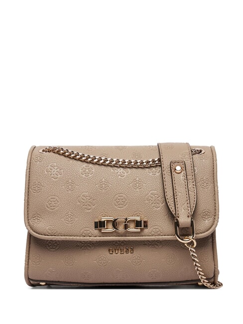 GUESS ANISE Minibolso de hombro / bolso cruzado logotipo de color topo oscuro - Bolsos Mujer