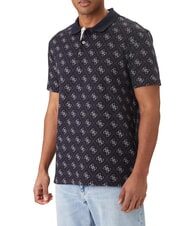 GUESS ALL OVER JACQUARD Polo azul inteligente 4G en toda la superficie - camisa polo - 1