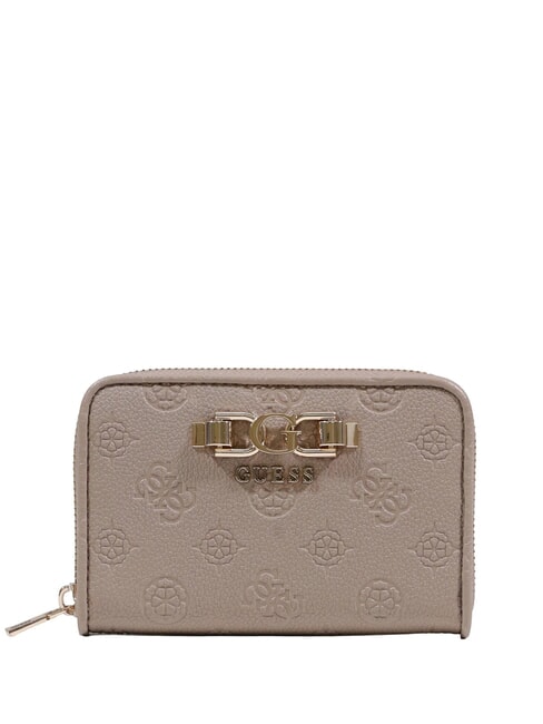 GUESS ANISE Cartera mediana logotipo de color topo oscuro - Carteras Mujer