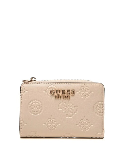 GUESS LAUREL 2 Cartera mediana con cremallera logotipo color topo claro - Carteras Mujer