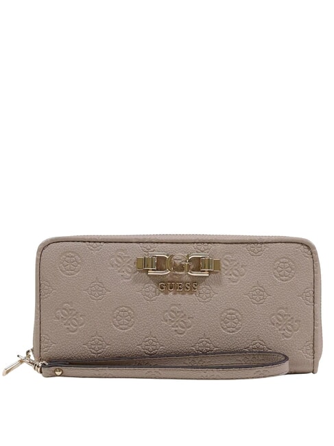 GUESS ANISE Cartera mediana logotipo de color topo oscuro - Carteras Mujer