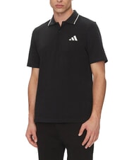 ADIDAS SMALL LOGO Polo de manga corta, algod&oacute;n puro negro - camisa polo - 1
