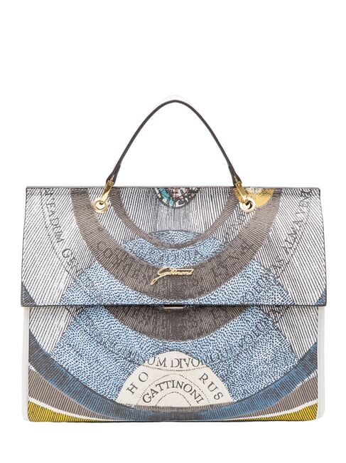 GATTINONI PLANETARIUM Bolso tipo malet&iacute;n con correa para el hombro Luna/blanca - Bolsos Mujer